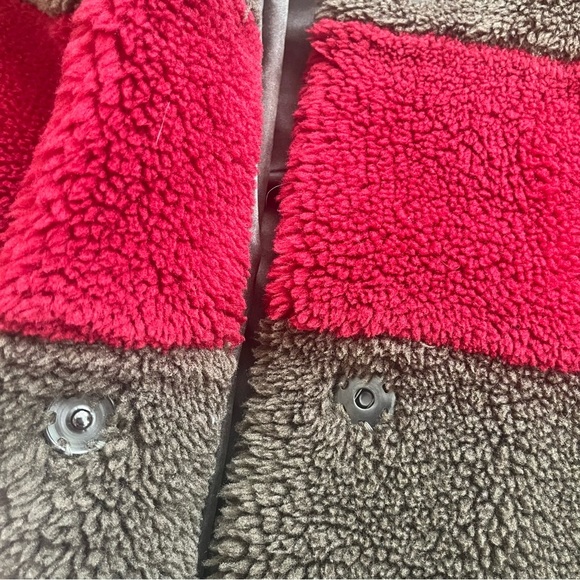 Anthropologie Velvet by Graham & Spencer Evian Striped Teddy Coat Sherpa in L - Picture 11 of 17